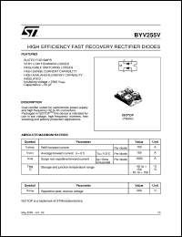 BYV255V-200 datasheet: HIGH EFFICIENCY FAST RECOVERY RECTIFIER DIODES BYV255V-200