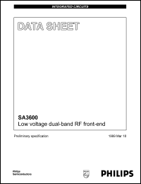 SA3600 datasheet: Low voltage dual-band RF front-end SA3600