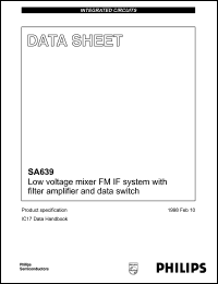 SA639DH datasheet: Low-voltage mixer FM IF system with filter amplifier and data switch. SA639DH