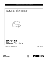 BAP64-02 datasheet: Silicon PIN diode. BAP64-02