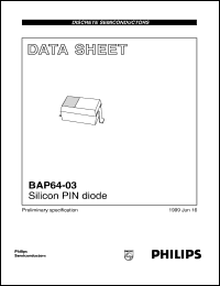 BAP64-03 datasheet: Silicon PIN diode. BAP64-03