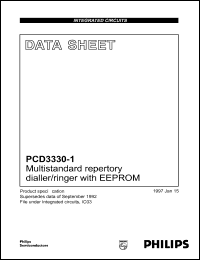 PCD3330-1P datasheet: Multistandard repertory dialler/ringer with EEPROM. PCD3330-1P