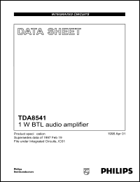 TDA8541 datasheet: 1 W BTL audio amplifier. TDA8541
