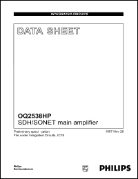 OQ2538HP datasheet: SDH/SONET main amplifier. OQ2538HP