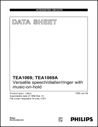 TEA1069AH datasheet: Versatile speech/dialler/ringer with music-on-hold. TEA1069AH