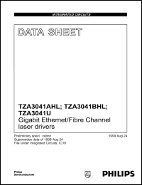 TZA3041U datasheet: Gigabit ethernet/fibre channel laser driver. TZA3041U