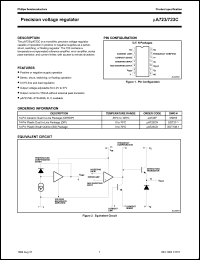 uA723F datasheet: Precision voltage regulator. uA723F