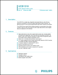 UCB1510DB datasheet: AC97 digital modem codec UCB1510DB