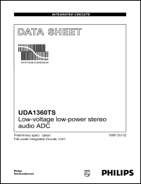 UDA1360TS datasheet: Low-voltage low-power stereo audio ADC. UDA1360TS