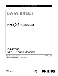SAA2503HT datasheet: MPEG2 audio decoder. SAA2503HT