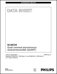 SC28C94A1N datasheet: Quad universal asynchronous recever/transmitter (QUART). SC28C94A1N