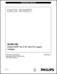 SC28L198A1A datasheet: Octal UART for 3.3V and 5V supply voltage. SC28L198A1A