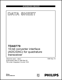 TDA8779H datasheet: 10-bit converter interface (ADC/DAC) for quadrature transceiver. TDA8779H