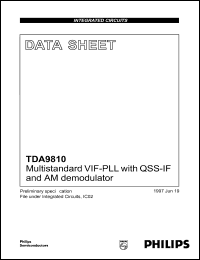 TDA9810T datasheet: Multistandard VIF-PLL with QSS-IF and AM demodulator. TDA9810T