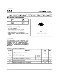 SMBYW02-200 datasheet: HIGH EFFICIENCY FAST RECOVERY RECTIFIER DIODES SMBYW02-200