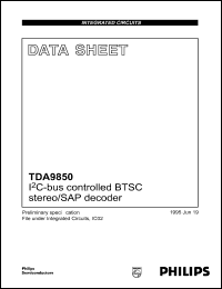 TDA9850 datasheet: I2C-bus controlled BTSC stereo/SAP decoder. TDA9850
