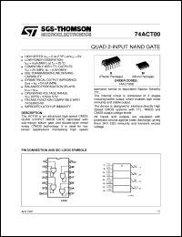 74ACT00 datasheet: QUAD 2-INPUT NAND GATE 74ACT00