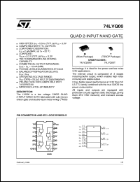 74LVQ00 datasheet: QUAD 2-INPUT NAND GATE 74LVQ00