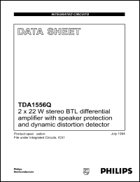 TDA1556Q datasheet: 2 x 22 W stereo BTL differential amplifier with speaker protection and dynamic distortion detector TDA1556Q