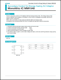 MM1548 datasheet: Secondary control for energy-saving AC adaptor MM1548