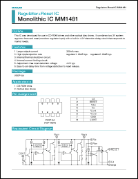 MM1481 datasheet: Regulator+reset IC for use in CD-ROM drives and optical disc drives MM1481