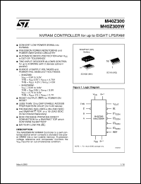 M40Z300VMH1 datasheet: NVRAM CONTROLLER FOR UP TO EIGHT LPSRAM M40Z300VMH1