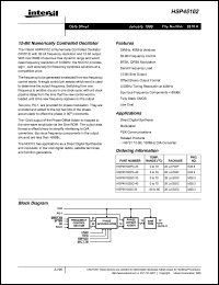 HSP45102PC-33 datasheet: 12-bit numerically controlled oscillator HSP45102PC-33