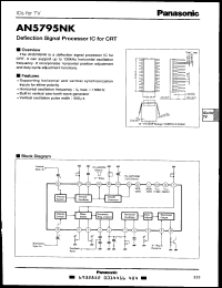 AN5795NK datasheet: Deflection signal processor IC for CRT AN5795NK