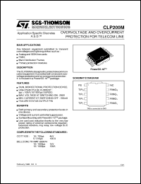CLP200M datasheet: OVERVOLTAGE AND OVERCURRENT PROTECTION FOR TELECOM LINE - (ASD) CLP200M