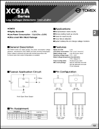 XC61AN0802MR datasheet: Low voltage detector 0.8V +/-2%, N-ch open drain XC61AN0802MR