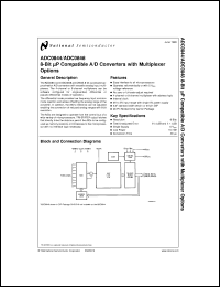 ADC0844BCJ datasheet: 8-Bit Microprocessor Compatible A/D Converter with Multiplexer Option ADC0844BCJ