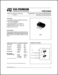 THBT200S datasheet: TRANSIENT VOLTAGE SUPPRESSOR FOR SLIC PROTECTION - (ASD) THBT200S