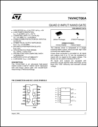 74VHCT00A datasheet: QUAD 2-INPUT NAND GATE 74VHCT00A