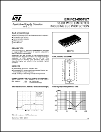 EMIF02-600FU7 datasheet: 10-BIT WIDE EMI FILTER INCLUDING ESD PROTECTION EMIF02-600FU7