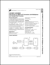 ADC08832IWM datasheet:  8-Bit Serial I/O CMOS A/D Converters with Multiplexer and Sample/Hold Function ADC08832IWM