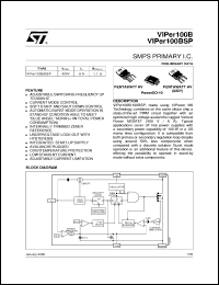 VIPER100B datasheet: SMPS PRIMARY I.C. VIPER100B