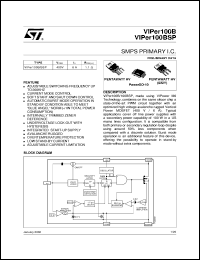 VIPER100BSP datasheet: SMPS PRIMARY I.C. VIPER100BSP