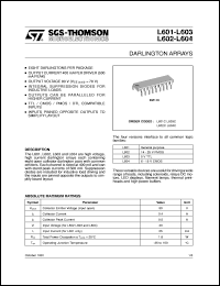 L601 datasheet: DARLINGTON ARRAYS L601