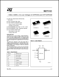 M27V101 datasheet: 1 MBIT (128KB X8) LOW VOLTAGE UV EPROM & OTP EPROM M27V101