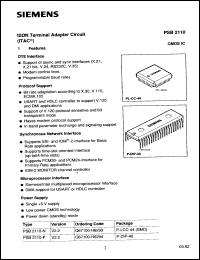 PSB2110-N datasheet: ISDN terminal adapter circuit PSB2110-N