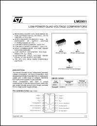 LM2901 datasheet: LOW POWER QUAD VOLTAGE COMPARATOR LM2901