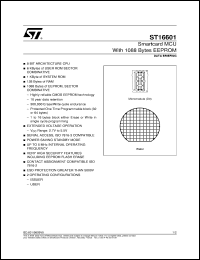 ST16601 datasheet: SMARTCARD MCU WITH 1088 BYTES EEPROM ST16601