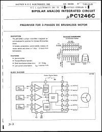 uPD1246C datasheet: Predriver for 3-phases DC brusless motor uPD1246C