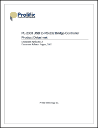 PL-2303 datasheet: USB to RS-232 bridge controller PL-2303
