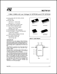 M27W101 datasheet: 1 MBIT (128KB X8) LOW VOLTAGE UV EPROM AND OTP EPROM M27W101