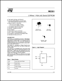 M2201 datasheet: 2-WIRES 1 KBIT (X8) SERIAL EEPROM M2201
