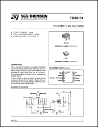 TDA0161 datasheet: PROXIMITY DETECTORS TDA0161