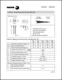 B80C800 datasheet: 200 V, 0.8 A glass passivated bridge rectifier B80C800