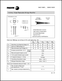 B80C1500R datasheet: 200 V, 1.5 A glass passivated bridge rectifier B80C1500R