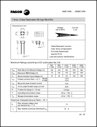 B380C1000 datasheet: 900 V, 1 A glass passivated bridge rectifier B380C1000